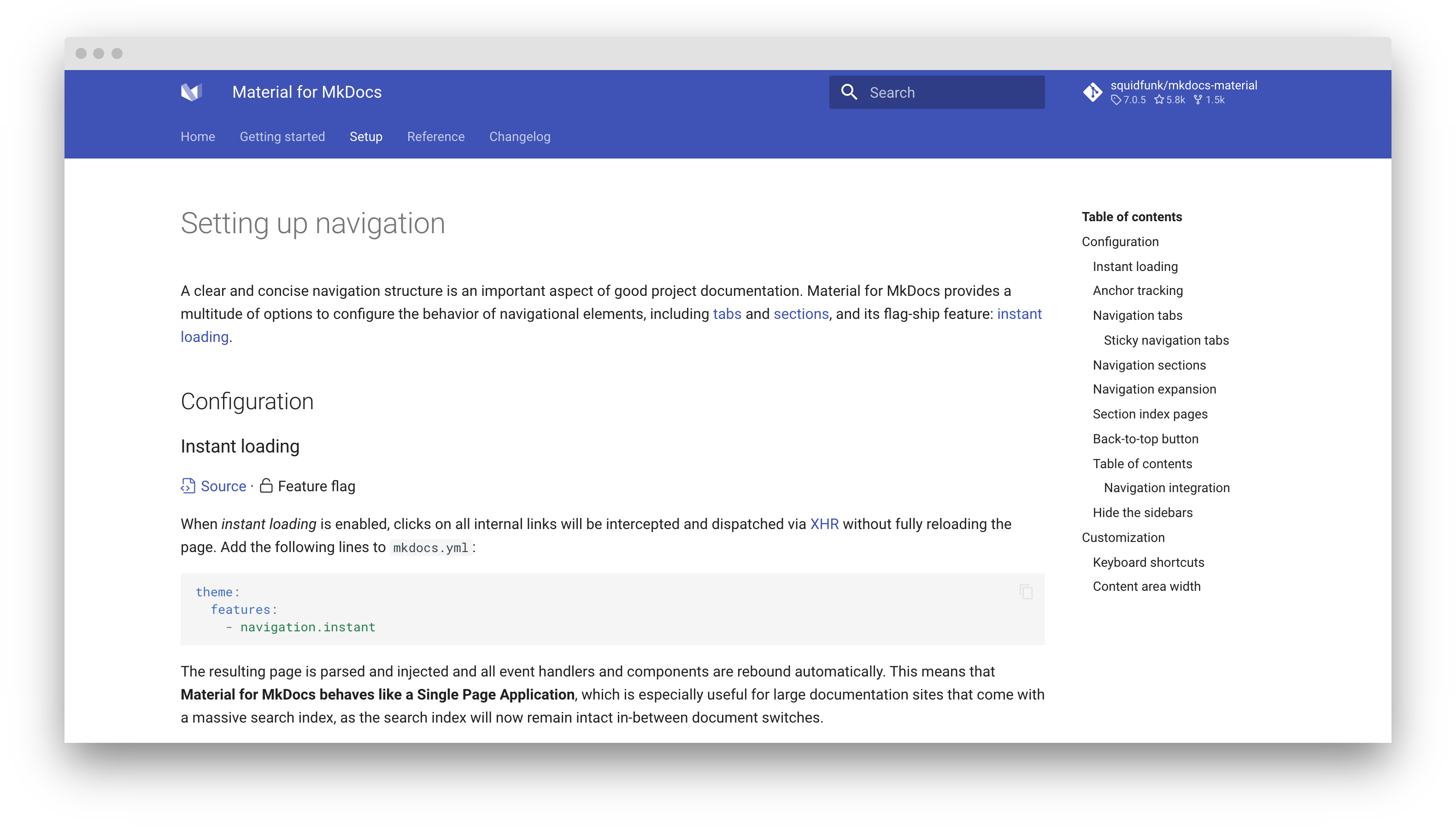 Hide navigation enabled